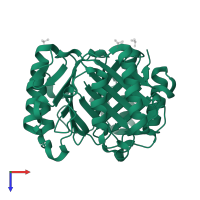 Macrophage migration inhibitory factor in PDB entry 5bsc, assembly 1, top view.