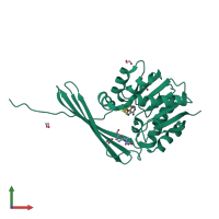 PDB entry 5bsz coloured by chain, front view.