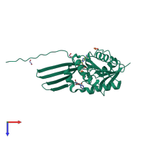 PDB entry 5bsz coloured by chain, top view.