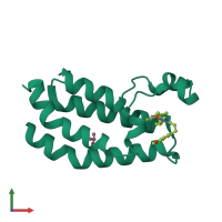 PDB entry 5bt3 coloured by chain, front view.