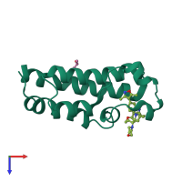 PDB entry 5bt3 coloured by chain, top view.