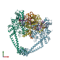 PDB entry 5btd coloured by chain, front view.
