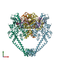 PDB entry 5btf coloured by chain, front view.