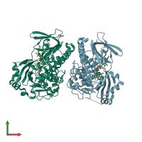 PDB entry 5buk coloured by chain, front view.