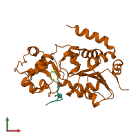 PDB entry 5bwo coloured by chain, front view.