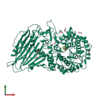 PDB entry 5bx5 coloured by chain, front view.