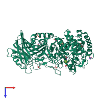 PDB entry 5bx5 coloured by chain, top view.
