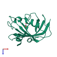 PDB entry 5bxj coloured by chain, top view.