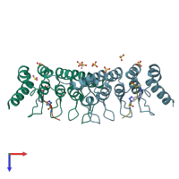 PDB entry 5bxo coloured by chain, top view.