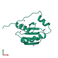 PDB entry 5by4 coloured by chain, front view.