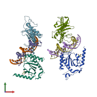 PDB entry 5byg coloured by chain, front view.