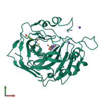 PDB entry 5byi coloured by chain, front view.