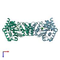 PDB entry 5byt coloured by chain, top view.