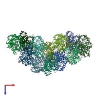 PDB entry 5byv coloured by chain, top view.