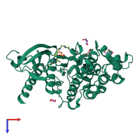 PDB entry 5byz coloured by chain, top view.