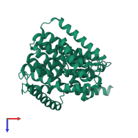 PDB entry 5bz2 coloured by chain, top view.