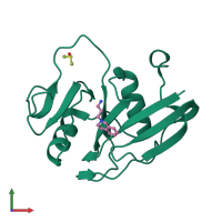 PDB entry 5bzh coloured by chain, front view.