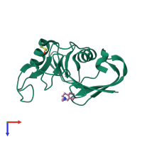 PDB entry 5bzh coloured by chain, top view.