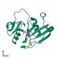 PDB entry 5bzk coloured by chain, front view.