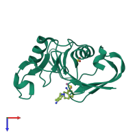 PDB entry 5bzm coloured by chain, top view.