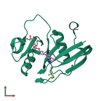 PDB entry 5bzr coloured by chain, front view.