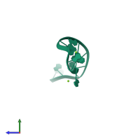 PDB entry 5bzy coloured by chain, side view.