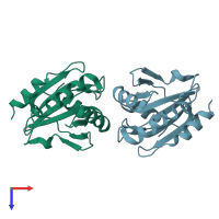 PDB entry 5c04 coloured by chain, top view.