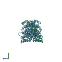 PDB entry 5c05 coloured by chain, side view.