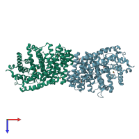 PDB entry 5c05 coloured by chain, top view.