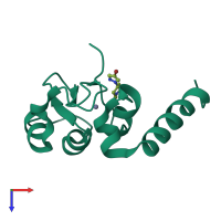 PDB entry 5c0l coloured by chain, top view.