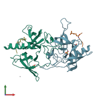 PDB entry 5c0m coloured by chain, front view.