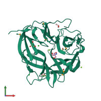 PDB entry 5c0p coloured by chain, front view.