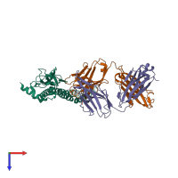 PDB entry 5c0s coloured by chain, top view.