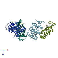 PDB entry 5c0v coloured by chain, top view.