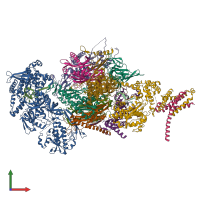 PDB entry 5c0w coloured by chain, front view.