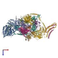 PDB entry 5c0w coloured by chain, top view.