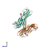 PDB entry 5c14 coloured by chain, side view.