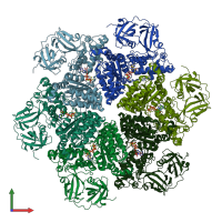 PDB entry 5c18 coloured by chain, front view.