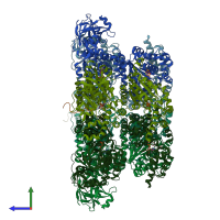 PDB entry 5c1b coloured by chain, side view.