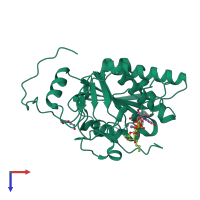 PDB entry 5c1g coloured by chain, top view.