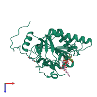 PDB entry 5c1h coloured by chain, top view.