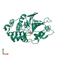 Monomeric assembly 1 of PDB entry 5c1v coloured by chemically distinct molecules, front view.