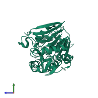 Protein phosphatase 3 catalytic subunit alpha in PDB entry 5c1v, assembly 1, side view.