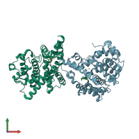 PDB entry 5c2a coloured by chain, front view.