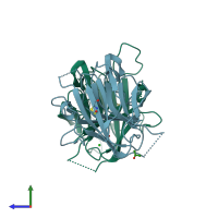 PDB entry 5c33 coloured by chain, side view.