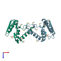 PDB entry 5c34 coloured by chain, top view.