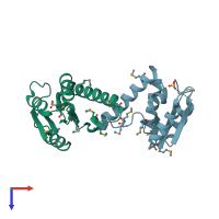 PDB entry 5c35 coloured by chain, top view.