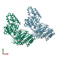 PDB entry 5c37 coloured by chain, front view.