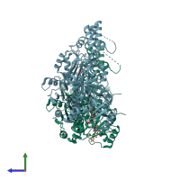 PDB entry 5c37 coloured by chain, side view.