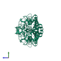 Fucosylglycoprotein alpha-N-acetylgalactosaminyltransferase soluble form in PDB entry 5c3d, assembly 1, side view.